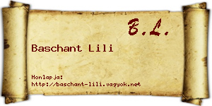 Baschant Lili névjegykártya